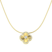 Fancy Clover Diamond Necklace 0.5ct Gold & in 10K/14K gold and platinum with certified lab-grown or natural diamonds