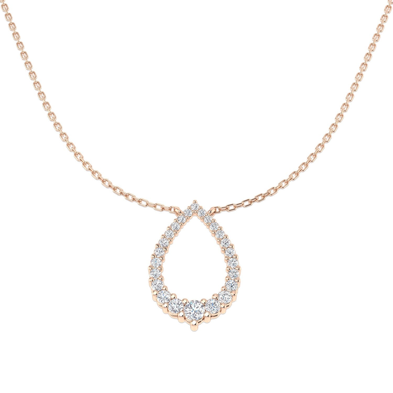 0.5ct Diamond Circle Pendant Necklace in 10K/14K gold and platinum with certified lab-grown or natural diamonds
