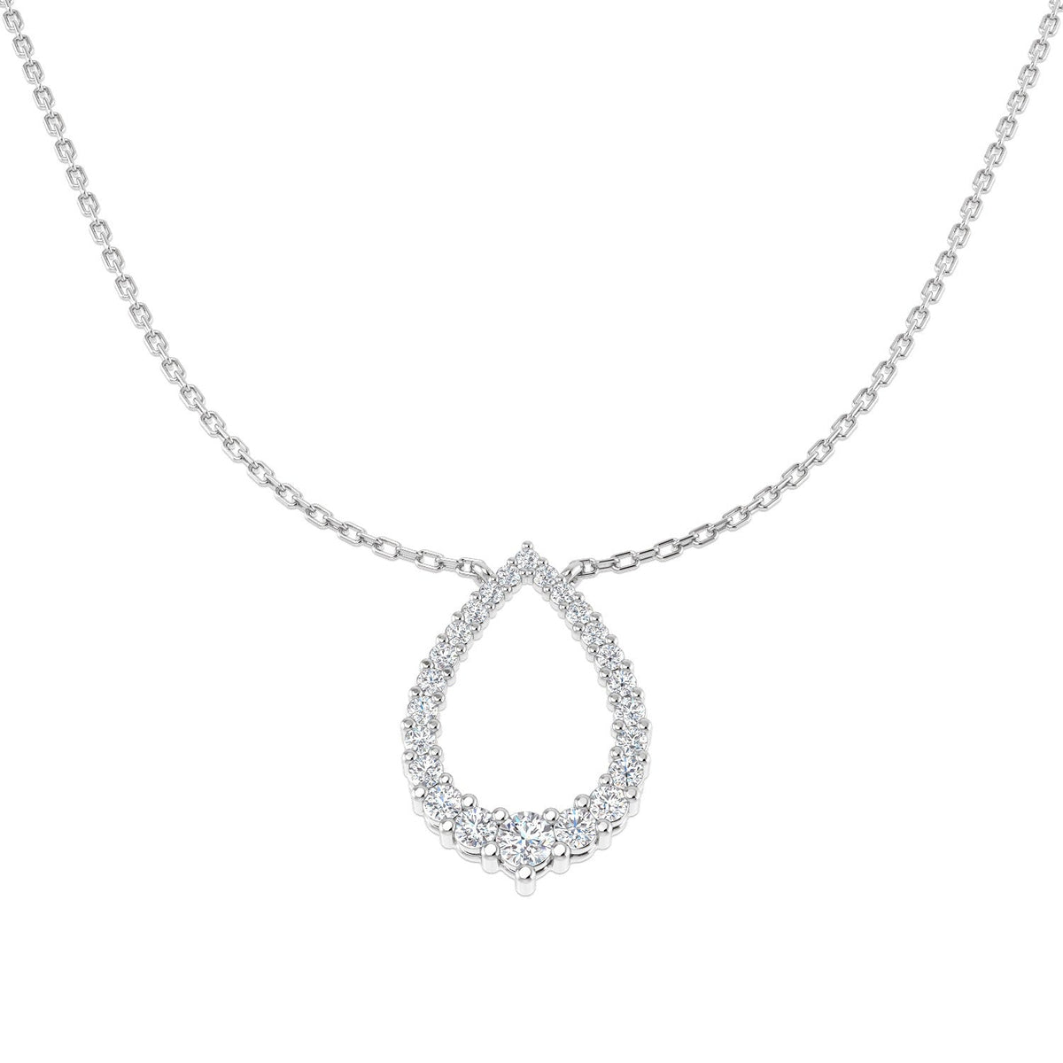 0.5ct Diamond Circle Pendant Necklace in 10K/14K gold and platinum with certified lab-grown or natural diamonds