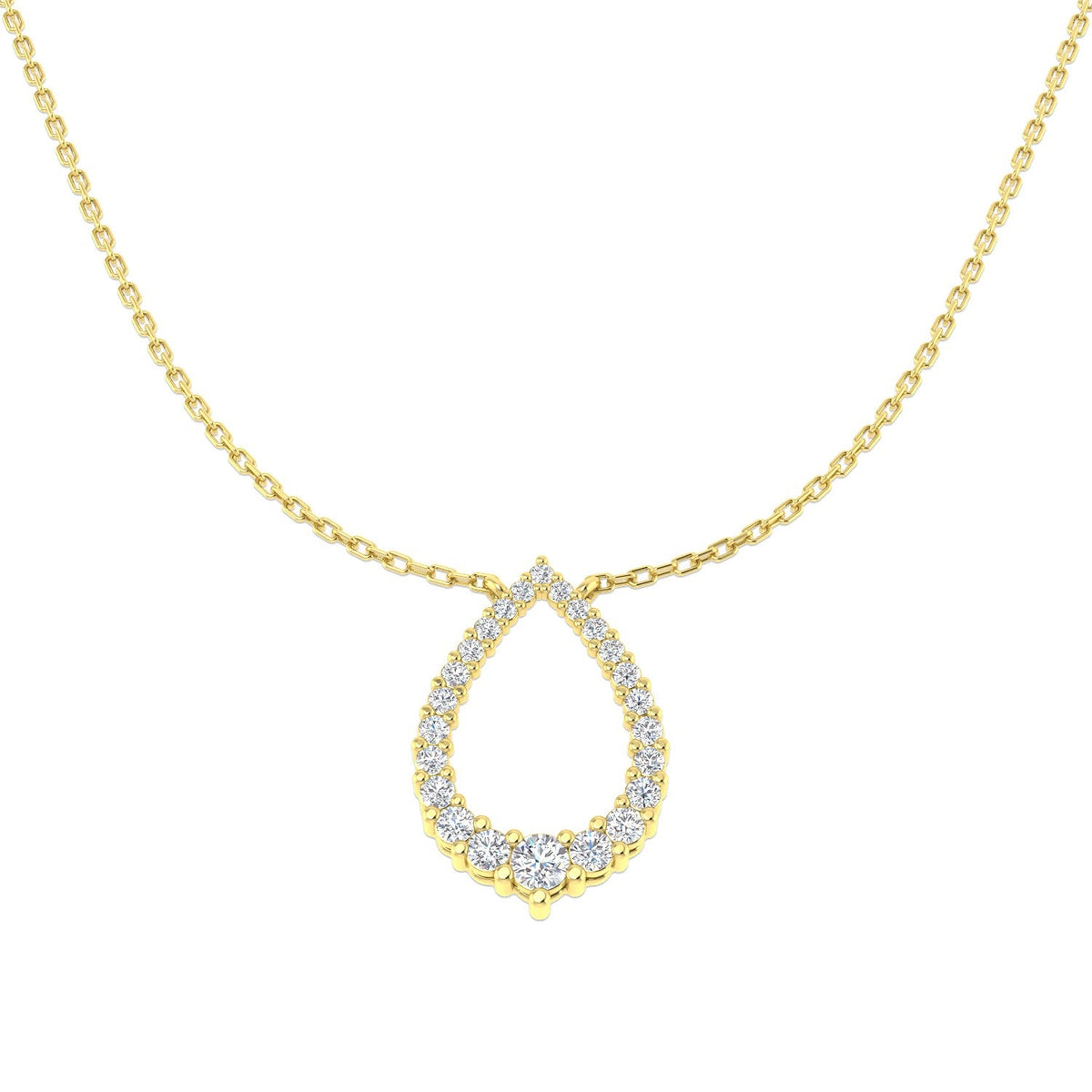 0.5ct Diamond Circle Pendant Necklace in 10K/14K gold and platinum with certified lab-grown or natural diamonds