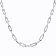 Diamond Paper Clip Necklace 3.5ct in 10K/14K gold and platinum with certified lab-grown or natural diamonds
