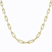 Diamond Paper Clip Necklace 3.5ct in 10K/14K gold and platinum with certified lab-grown or natural diamonds