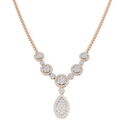 Diamond Cluster Necklace 8.00ct Gold Platinum Lab Grown in 10K/14K gold and platinum with certified lab-grown or natural diamonds