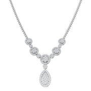 Diamond Cluster Necklace 8.00ct Gold Platinum Lab Grown in 10K/14K gold and platinum with certified lab-grown or natural diamonds
