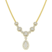 Diamond Cluster Necklace 8.00ct Gold Platinum Lab Grown in 10K/14K gold and platinum with certified lab-grown or natural diamonds