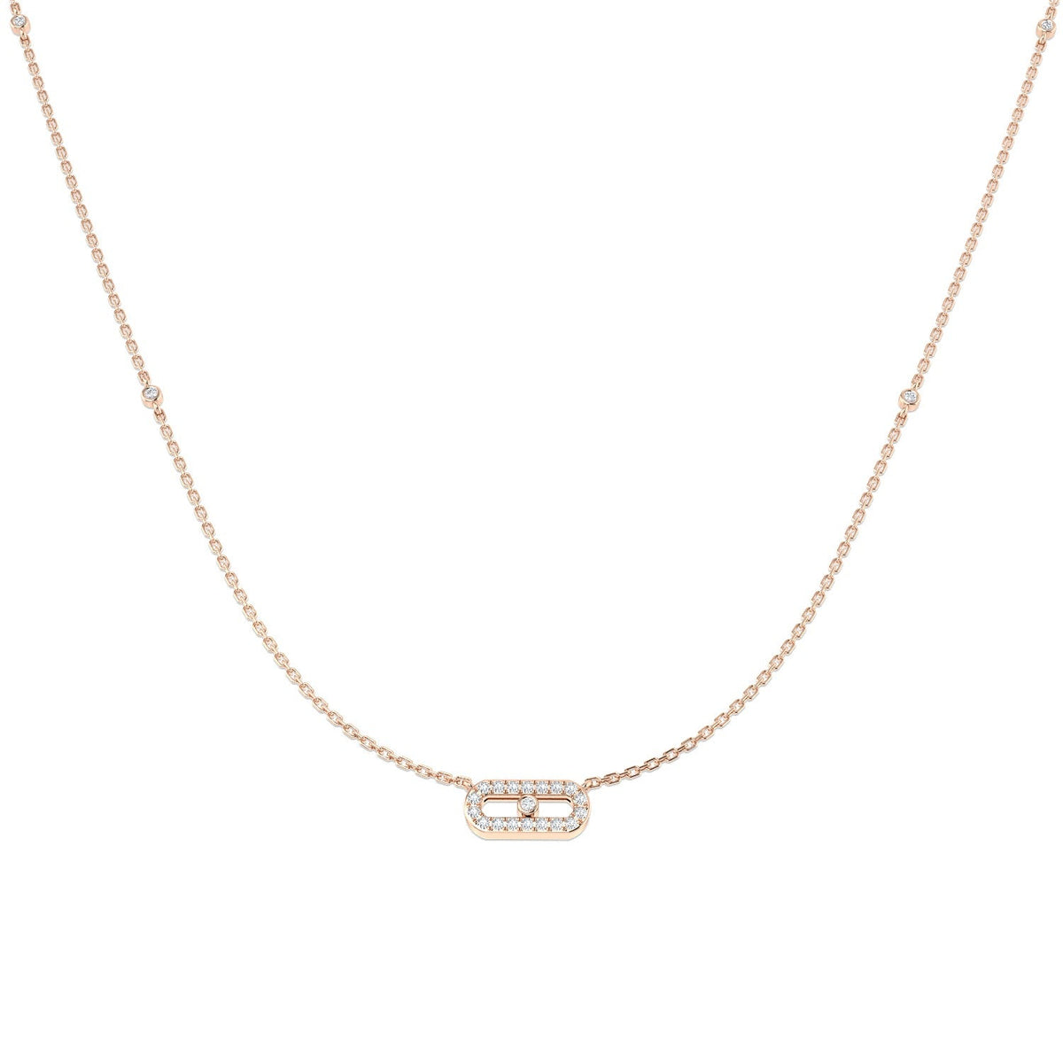 Delicate Diamond Necklace Pendant 0.2ct in 10K/14K gold and platinum with certified lab-grown or natural diamonds