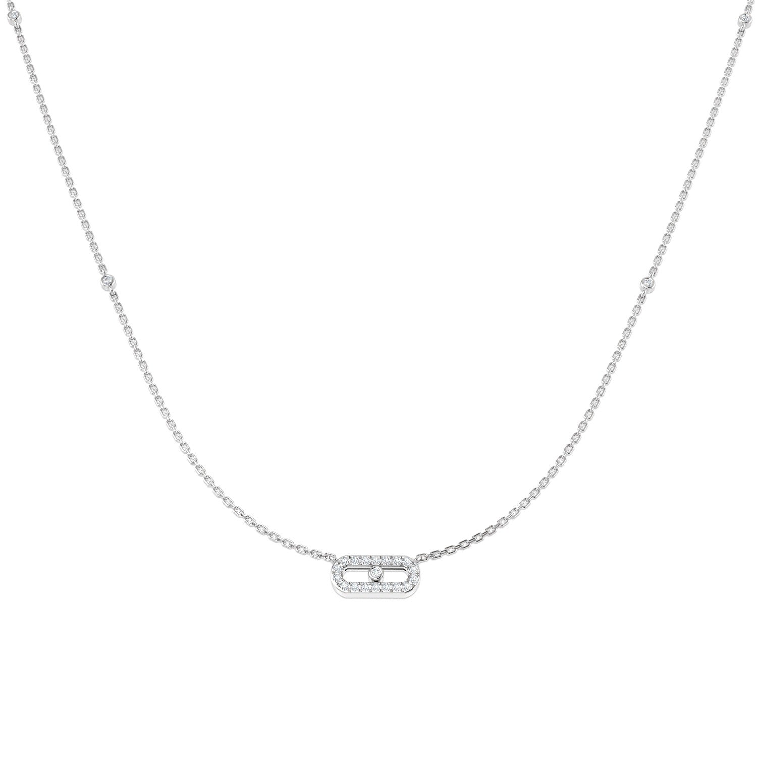 Delicate Diamond Necklace Pendant 0.2ct in 10K/14K gold and platinum with certified lab-grown or natural diamonds