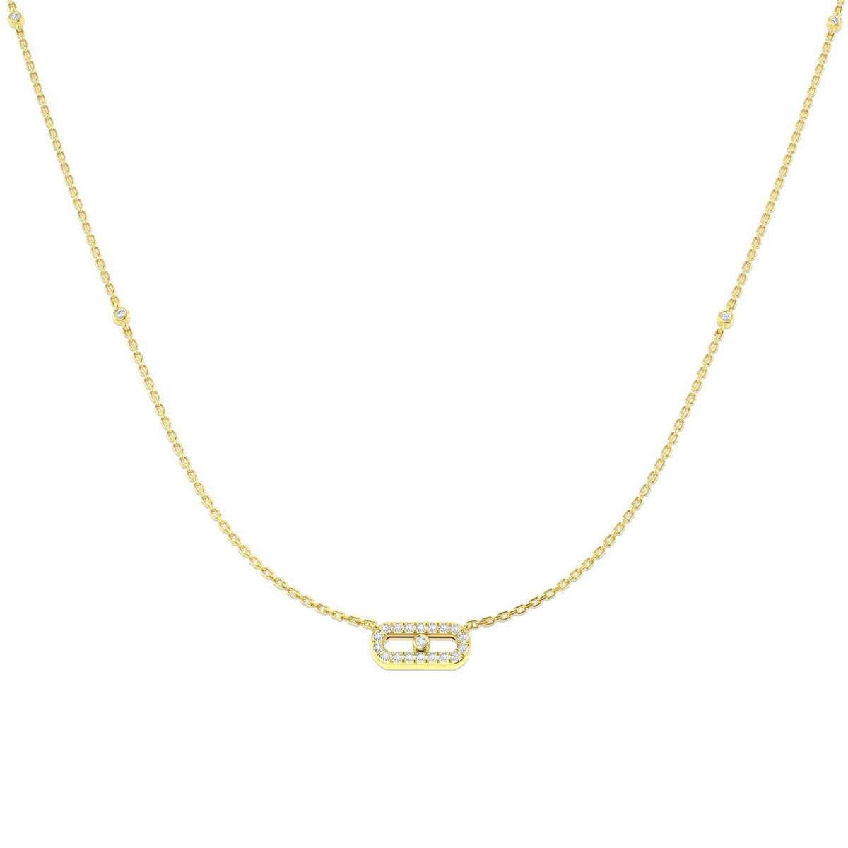 Delicate Diamond Necklace Pendant 0.2ct in 10K/14K gold and platinum with certified lab-grown or natural diamonds