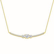3-Stone Diamond Pendant Necklace 1ct in 10K/14K gold and platinum with certified lab-grown or natural diamonds