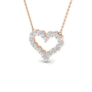 Diamond Heart Pendant Necklace in 10K/14K gold and platinum with certified lab-grown or natural diamonds