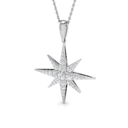 Star Diamond Pendant 0.5ct Gold & Platinum Necklace (Without Chain) in 10K/14K gold and platinum with certified lab-grown or natural diamonds