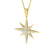Star Diamond Pendant 0.5ct Gold & Platinum Necklace (Without Chain) in 10K/14K gold and platinum with certified lab-grown or natural diamonds