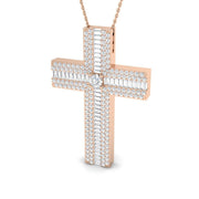Diamond Cross Pendant in 10K/14K gold and platinum with certified lab-grown or natural diamonds