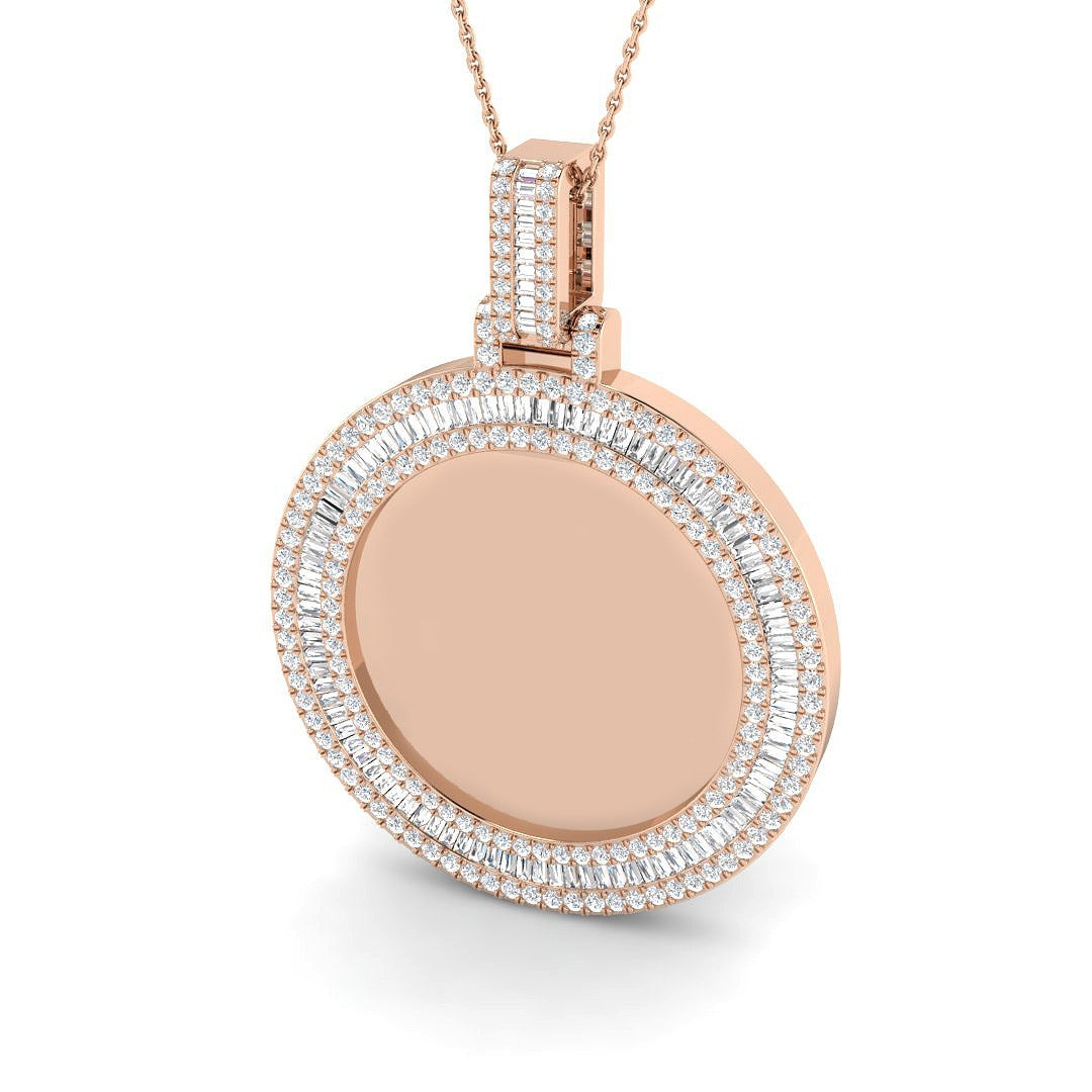 Baguette Diamond Pendant 2.5ct in 10K/14K gold and platinum with certified lab-grown or natural diamonds