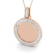 Baguette Diamond Pendant 2.5ct in 10K/14K gold and platinum with certified lab-grown or natural diamonds