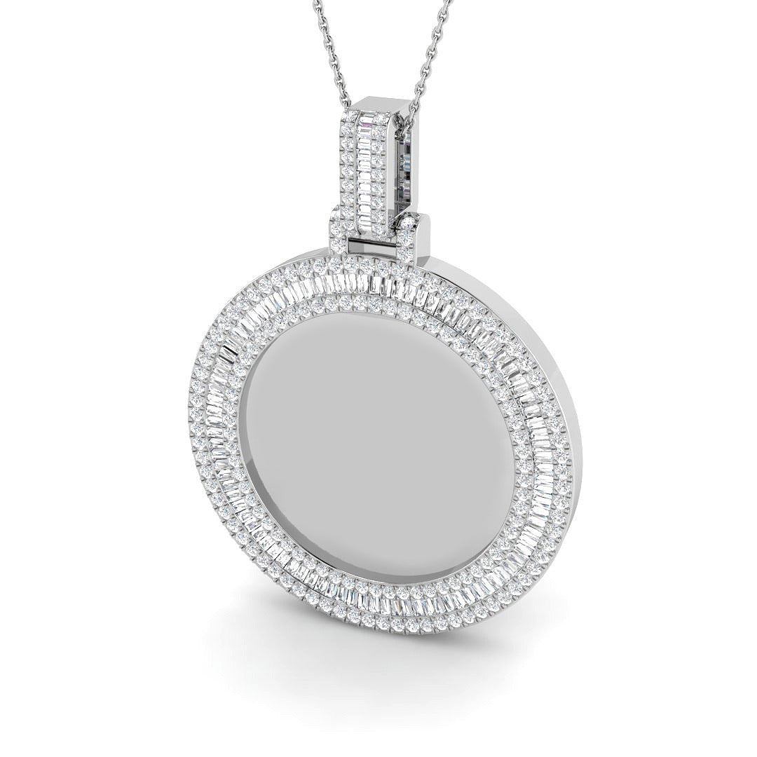 Baguette Diamond Pendant 2.5ct in 10K/14K gold and platinum with certified lab-grown or natural diamonds