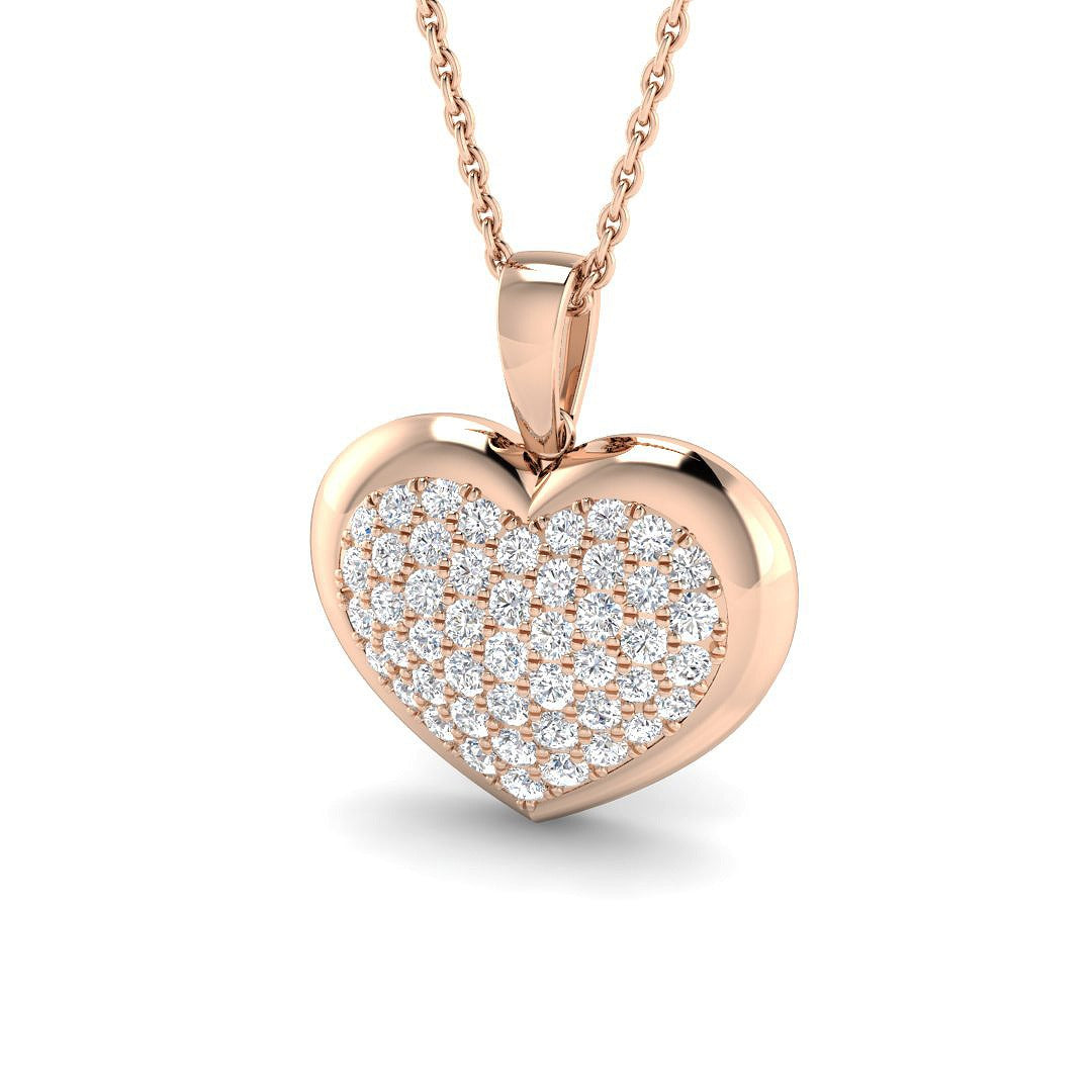 Heart Diamond Pendant 0.5ct Lab & Natural Diamond Without Chain in 10K/14K gold and platinum with certified lab-grown or natural diamonds