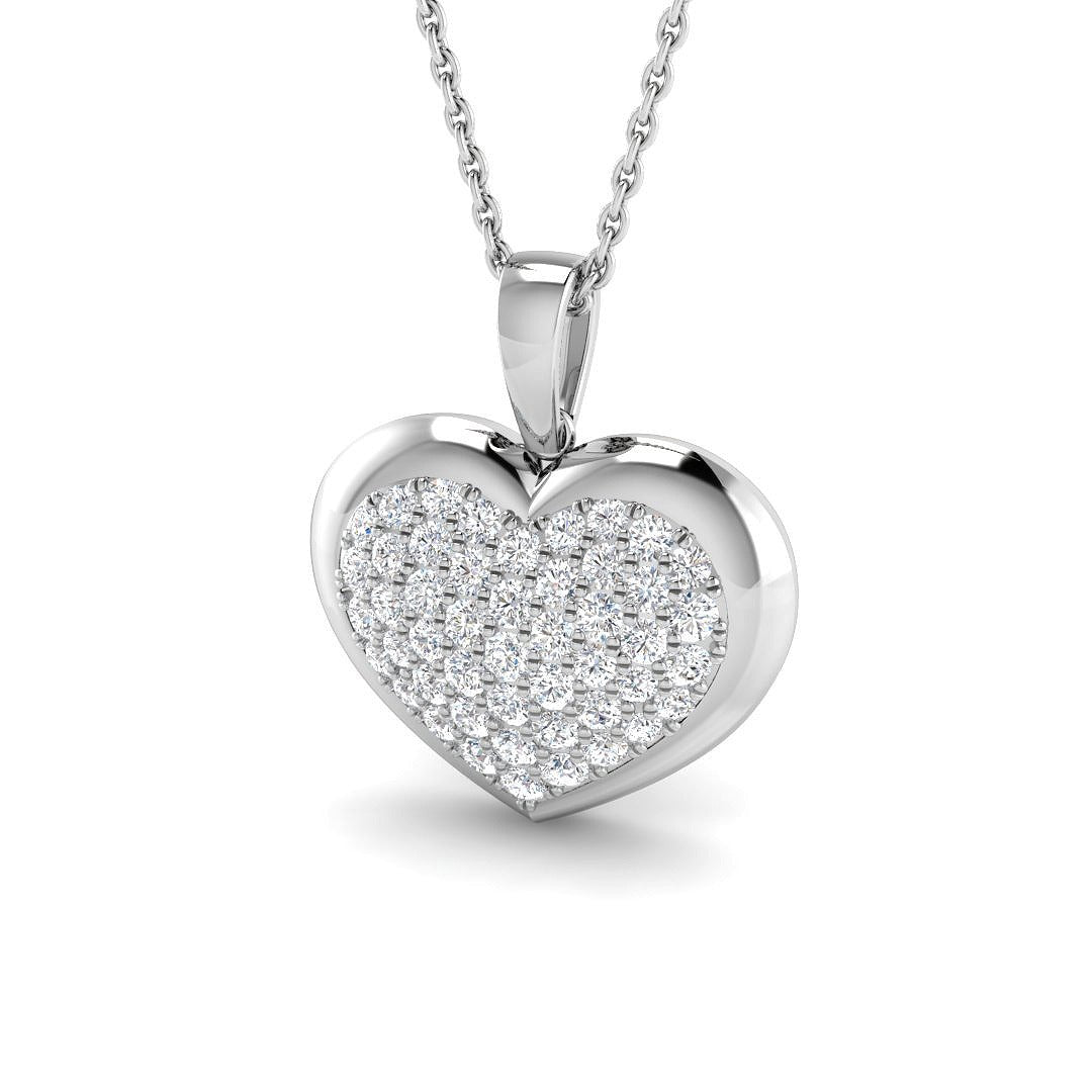 Heart Diamond Pendant 0.5ct Lab & Natural Diamond Without Chain in 10K/14K gold and platinum with certified lab-grown or natural diamonds