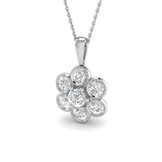 Cluster Diamond Pendant 2ct in 10K/14K gold and platinum with certified lab-grown or natural diamonds