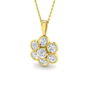 Cluster Diamond Pendant 2ct in 10K/14K gold and platinum with certified lab-grown or natural diamonds