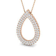 Pear Shape Diamond Pendant Necklace - Gold & Platinum - UK Hallmarked in 10K/14K gold and platinum with certified lab-grown or natural diamonds