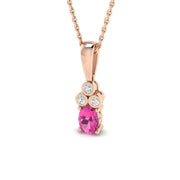 Pink Sapphire Diamond Pendant 0.5 in 10K/14K gold and platinum with certified lab-grown or natural diamonds