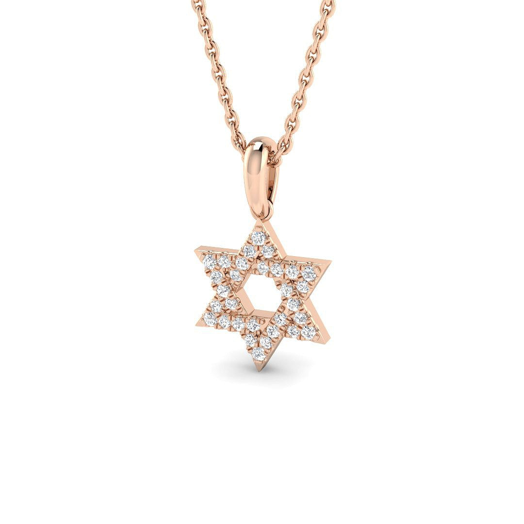 Star Diamond Pendant 0.10ct in 10K/14K gold and platinum with certified lab-grown or natural diamonds