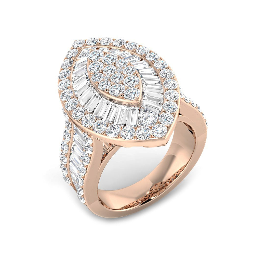Lab-Grown Diamond Baguette & Round Brilliant Ring in 10K/14K gold and platinum with certified lab-grown or natural diamonds