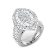 Lab-Grown Diamond Baguette & Round Brilliant Ring in 10K/14K gold and platinum with certified lab-grown or natural diamonds