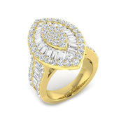 Lab-Grown Diamond Baguette & Round Brilliant Ring in 10K/14K gold and platinum with certified lab-grown or natural diamonds