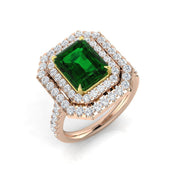 Diamond Sunbury Emerald Ring in 10K/14K gold and platinum with certified lab-grown or natural diamonds