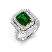 Diamond Sunbury Emerald Ring in 10K/14K gold and platinum with certified lab-grown or natural diamonds