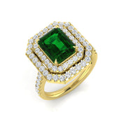 Diamond Sunbury Emerald Ring in 10K/14K gold and platinum with certified lab-grown or natural diamonds