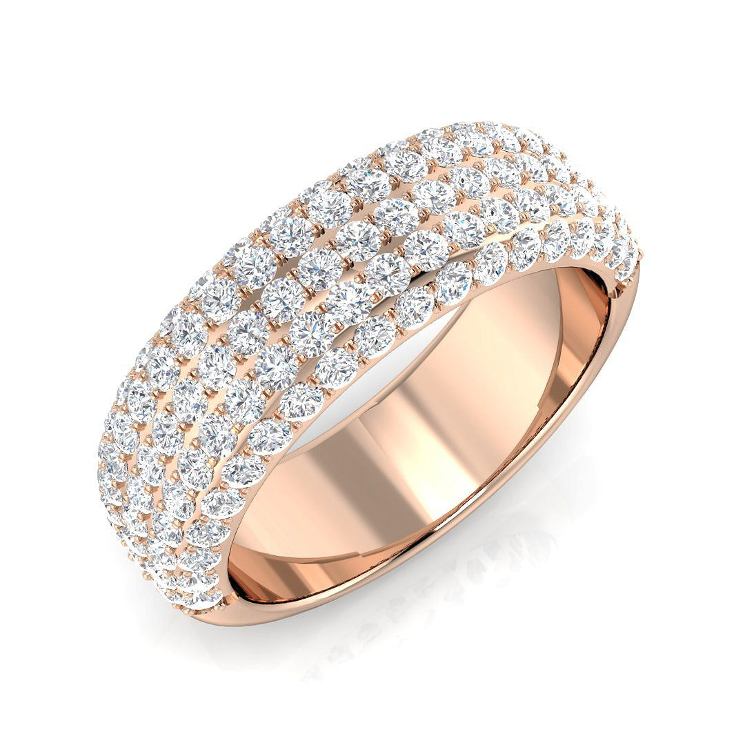 Diamond Half Eternity Ring in 10K/14K gold and platinum with certified lab-grown or natural diamonds