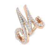 M Initial Diamond Ring in 10K/14K gold and platinum with certified lab-grown or natural diamonds