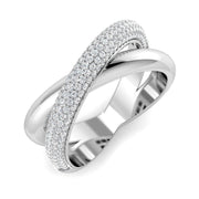 Criss Cross Diamond Ring in 10K/14K gold and platinum with certified lab-grown or natural diamonds