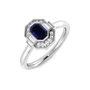 Diamond Perth Blue Sapphire Ring in 10K/14K gold and platinum with certified lab-grown or natural diamonds