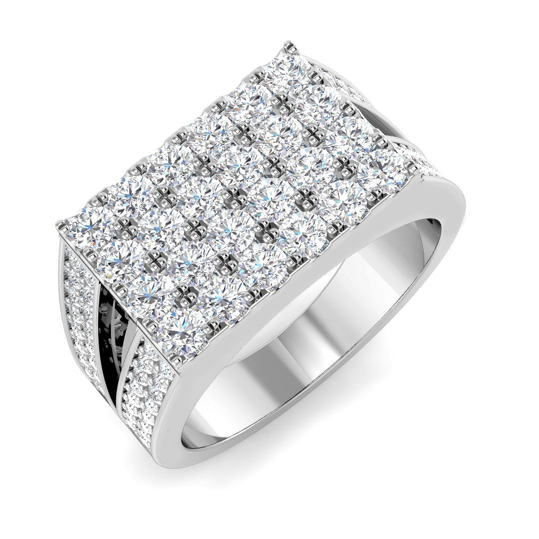 Luxury Diamond Signet Ring in 10K/14K gold and platinum with certified lab-grown or natural diamonds