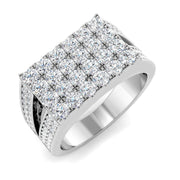 Luxury Diamond Signet Ring in 10K/14K gold and platinum with certified lab-grown or natural diamonds