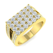 Luxury Diamond Signet Ring in 10K/14K gold and platinum with certified lab-grown or natural diamonds