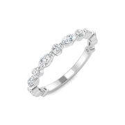 Marquise and Round Diamond Half Eternity Ring in 10K/14K gold and platinum with certified lab-grown or natural diamonds
