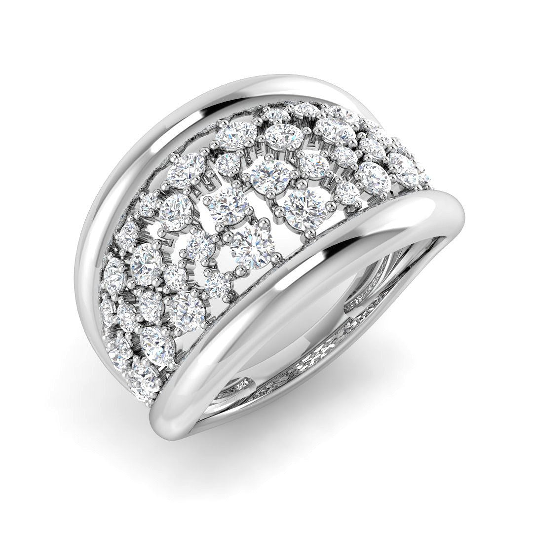 Lab-Grown Round Diamond Fancy Ring in 10K/14K gold and platinum with certified lab-grown or natural diamonds
