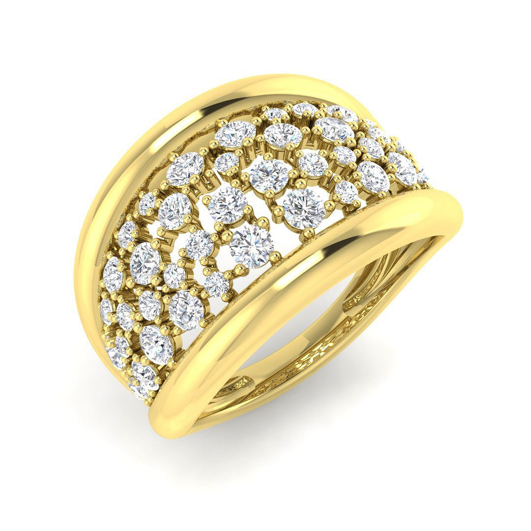Lab-Grown Round Diamond Fancy Ring in 10K/14K gold and platinum with certified lab-grown or natural diamonds