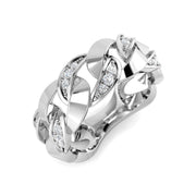 Lab-Grown Diamond Fancy Link Ring in 10K/14K gold and platinum with certified lab-grown or natural diamonds