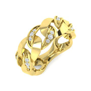 Lab-Grown Diamond Fancy Link Ring in 10K/14K gold and platinum with certified lab-grown or natural diamonds