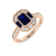 Diamond ktocktob Blue Sapphire Ring in 10K/14K gold and platinum with certified lab-grown or natural diamonds