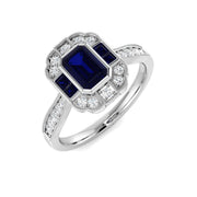 Diamond ktocktob Blue Sapphire Ring in 10K/14K gold and platinum with certified lab-grown or natural diamonds