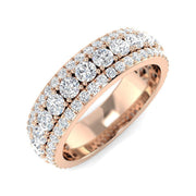 Diamond Half Eternity Ring in 10K/14K gold and platinum with certified lab-grown or natural diamonds