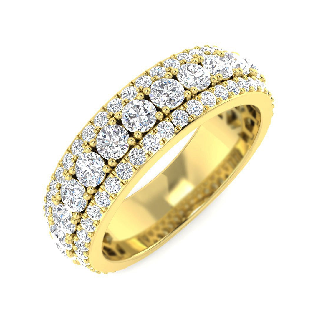 Diamond Half Eternity Ring in 10K/14K gold and platinum with certified lab-grown or natural diamonds