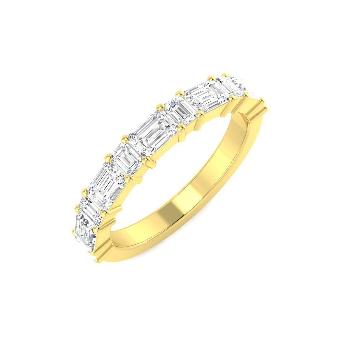 Diamond Half Eternity Ring in 10K/14K gold and platinum with certified lab-grown or natural diamonds